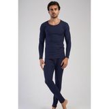 Erkek Termal Içlik Lacivert Takım Çift Taş Işleme Şardonlu Yumuşak Doku C8T5N1O504 - XL