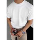 Erkek Tişört Basic Bisiklet Yaka Tişört Rahat Kesim Dökümlü Günlük Spor Tshirt