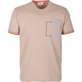 Erkek Tişört Bisiklet Yaka Bej Slim Fit %100 Pamuk T-shirt NCS JEANS 1304