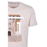 Erkek Tişört Bisiklet Yaka Bej%100 Pamuk Slim Fit Baskılı T-shirt NCS JEANS 1228 BEJ M