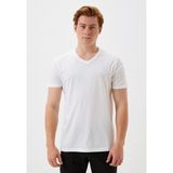 Erkek Tişört Bisiklet Yaka Beyaz Slim Fit %100 Pamuk T-Shirt Ncs Jeans 1051