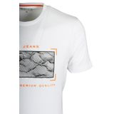 Erkek Tişört Bisiklet Yaka Beyaz%100 Pamuk Slim Fit Baskılı T-shirt NCS JEANS 1104 BEYAZ 2XL
