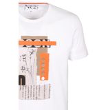 Erkek Tişört Bisiklet Yaka Beyaz%100 Pamuk Slim Fit Baskılı T-shirt NCS JEANS 1228 BEYAZ M