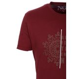 Erkek Tişört Bisiklet Yaka Bordo%100 Pamuk Slim Fit Desenli T-shirt NCS JEANS 1203 BORDO 3XL
