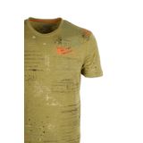 Erkek Tişört Bisiklet Yaka Haki%100 Pamuk Slim Fit Baskılı T-shirt NCS JEANS 1953 HAKİ M