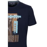 Erkek Tişört Bisiklet Yaka Lacivert%100 Pamuk Slim Fit Baskılı T-shirt NCS JEANS 1228 LACİVERT M