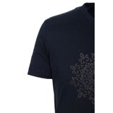 Erkek Tişört Bisiklet Yaka Lacivert%100 Pamuk Slim Fit Desenli T-shirt NCS JEANS 1203 LACİVERT M
