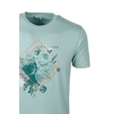 Erkek Tişört Bisiklet Yaka Mavi%100 Pamuk Slim Fit Baskılı T-shirt NCS JEANS 1194 MAVİ L