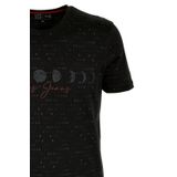 Erkek Tişört Bisiklet Yaka Siyah%100 Pamuk Slim Fit Baskılı T-shirt NCS JEANS 1931 SİYAH M