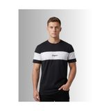 Erkek Tişört Parçalı Desen Bisiklet Yaka Regular Fit T-shirt Erkek Tshirt