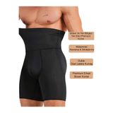 Erkek Toparlayıcı Dikişsiz Yüksek Bel Boxer Korse, Siyah, 2XL