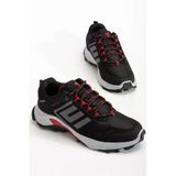 Erkek Treking Spor Ayakkabı Sİyah Kırmızı İthal Su Geçirmez Bağcıklı