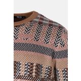 Erkek Triko Camel Bisiklet Yaka Desenli Slim Fit Pamuklu Kazak NCS JEANS 3721 CAMEL M