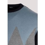 Erkek Triko Lacivert Bisiklet Yaka Baklava Desenli Slim Fit Pamuklu Kazak NCS JEANS 3727 LACİVERT 2XL