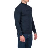 Erkek Triko Tam Boğazlı Örgü Desenli Lacivert Slim Fit Kazak NCS JEANS 3659 LACİVERT M