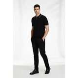Erkek Triko Tişört Fermuarlı Polo Yaka Yazlık Kısa Kol T-Shirt 2’li Set Beyaz-Siyah - Çok Renkli - XL