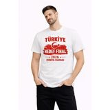 Erkek Türkiye Baskılı Tişört Ay Yıldız 2026 Dünya Kupası Taraftar Forma T-Shirt - Beyaz - Beyaz / L