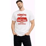 Erkek Türkiye Baskılı Tişört Ay Yıldız 2026 Dünya Kupası Taraftar Forma T-Shirt - Beyaz
