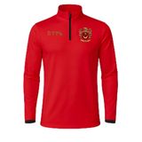 Erkek Türkiye Temalı Yarım Fermuarlı Sweatshirt, Uzun Kollu Spor Üst, Dik Yaka Günlük ve Antrenman Kullanımına Uygun,%100 Polyester (Kırmızı,XXL)