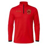 Erkek Türkiye Temalı Yarım Fermuarlı Sweatshirt, Uzun Kollu Spor Üst, Dik Yaka Günlük ve Antrenman Kullanımına Uygun,%100 Polyester (Kırmızı,XXL)