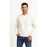 Erkek Üç Iplik Düz Bisiklet Yaka Sweatshirt - Beyaz