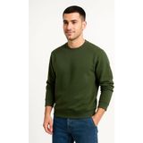 Erkek Üç Iplik Düz Bisiklet Yaka Sweatshirt - Haki