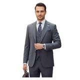 Erkek Üç Parça Takım Elbise, Blazer Ceket Yelek Pantolon Seti, Resmi İş Düğün (FÜME, 60)