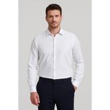Erkek Uzun Kol Armurlu Slimfit Gömlek - Beyaz