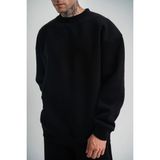 Erkek Uzun Kol Bisiklet Yaka 3 Iplik Pamuklu Kışlık Sweatshirt - Siyah - XL
