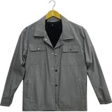 Erkek Uzun Kol Cepli Slim Fit Yağmurluk Ceket Gri