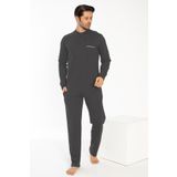 Erkek Uzun Kol Füme Pijama Takım C7T2N0O-049 FÜME XXL