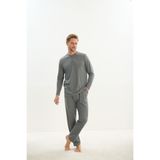 Erkek Uzun Kol Gri Melanj Pijama Takım C1T3N5O9 GRİ MELANJ XL