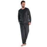 Erkek Uzun Kol Kadife Antrasit Pijama Takım C5T0N0O603 ANTRASİT M