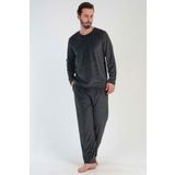 Erkek Uzun Kol Kadife Antrasit Pijama Takım C5T0N0O603