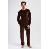 Erkek Uzun Kol Kadife Kahve Pijama Takım C8T9N0O304