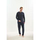 Erkek Uzun Kol Lacivert Pijama Takım C6T2N5O9 LACİVERT L