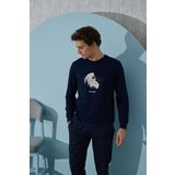 Erkek Uzun Kol Lacivert Pijama Takımı C9T4N3O3 LACİVERT XXL