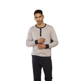 Erkek Uzun Kol Midi Yaka Gri Pijama Takımı C8T6N2O9 GRİ XL