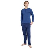 Erkek Uzun Kol Midi Yaka İndigo Pijama Takımı C9T2N2O3 İNDİGO XL