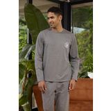 Erkek Uzun Kol O Yaka Antrasit Pijama Takımı C2T5N0O8 ANTRASİT XL