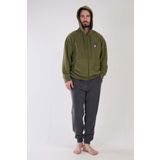 Erkek Uzun Kol Polar Fermuarlı Haki Pijama Takım C3T0N4O159
