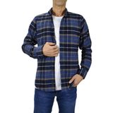 Erkek Uzun Kol Silim Fit Oduncu Gömlek BGL-ST01687 İNDİGO S