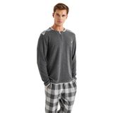 Erkek Uzun Kol Thermal Antrasit Pijama Takım C2T0N6O04 ANTRASİT M