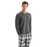 Erkek Uzun Kol Thermal Antrasit Pijama Takım C2T0N6O04 ANTRASİT XL