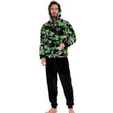 Erkek Uzun Kol Welsoft Kapüşonlu Siyah Pijama Takım C9T7N0O403 SİYAH XL