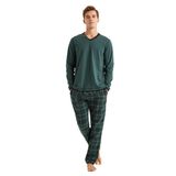 Erkek Uzun Kol Yeşil Pijama Takım C7T8N5O04 YEŞİL S