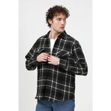 Erkek Uzun Kollu Çift Cepli Oduncu Gömlek Yeşil - 508 - 2XL