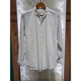 Erkek Uzun Kollu Çizgili Bej Yazlık Gömlek 6087-12 - 2XL