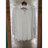 Erkek Uzun Kollu Çizgili Haki Yazlık Gömlek 6085-56 - XL - Yeşil