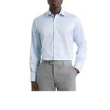Erkek Uzun Kollu İnce Çizgili Gömlek, Açık Mavi, Klasik Yaka, İş Kıyafeti (AÇIK MAVİ, L)